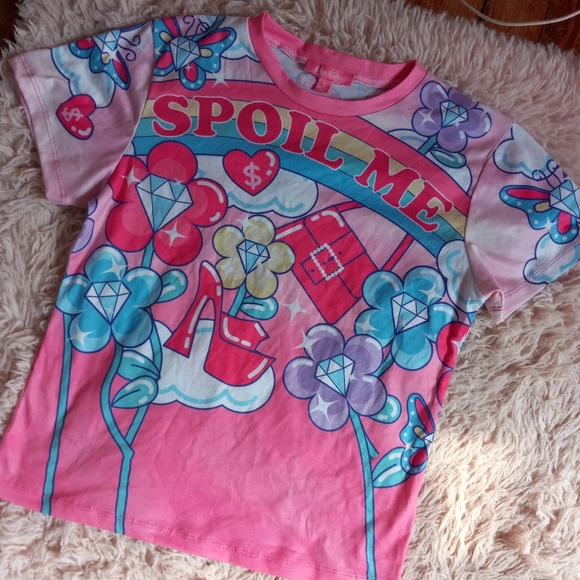 Nwot Dolls Kill Spoil Me kawaii barbiecore princess fitted top! Cute graphic top - Picture 2 of 4